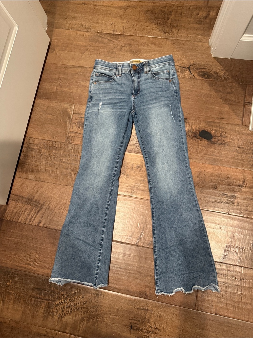 Democracy Light Blue Distressed Flare Jeans